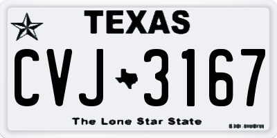 TX license plate CVJ3167