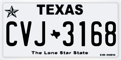TX license plate CVJ3168
