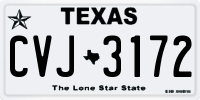 TX license plate CVJ3172