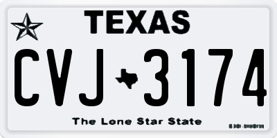 TX license plate CVJ3174