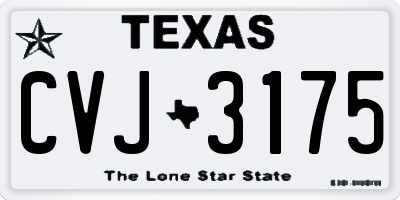 TX license plate CVJ3175