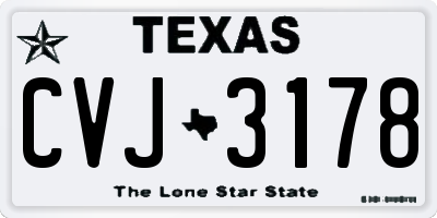 TX license plate CVJ3178