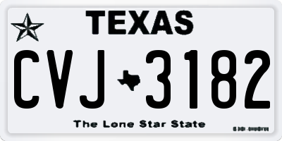TX license plate CVJ3182