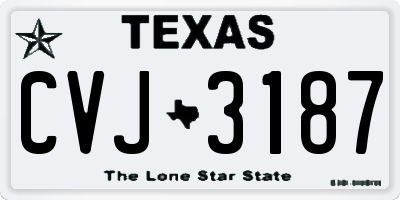 TX license plate CVJ3187