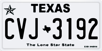 TX license plate CVJ3192