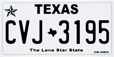 TX license plate CVJ3195