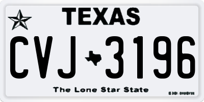 TX license plate CVJ3196
