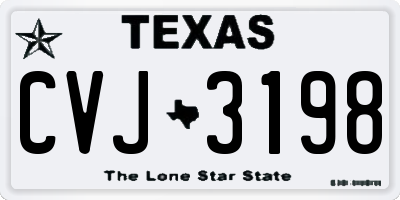 TX license plate CVJ3198