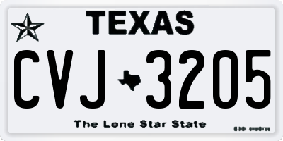TX license plate CVJ3205