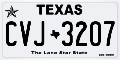TX license plate CVJ3207