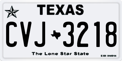 TX license plate CVJ3218