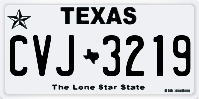 TX license plate CVJ3219