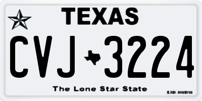 TX license plate CVJ3224