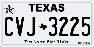 TX license plate CVJ3225