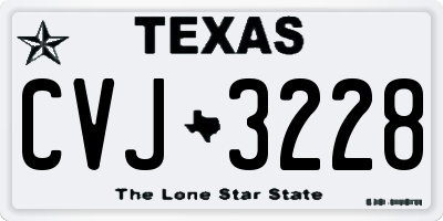 TX license plate CVJ3228