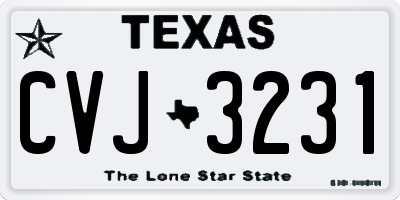 TX license plate CVJ3231