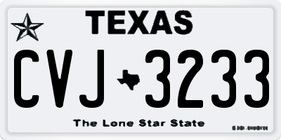 TX license plate CVJ3233