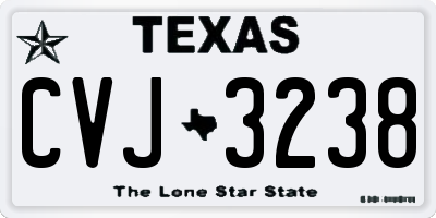 TX license plate CVJ3238