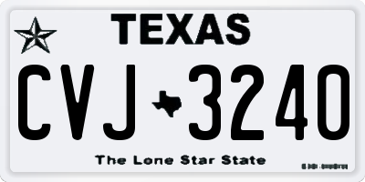 TX license plate CVJ3240