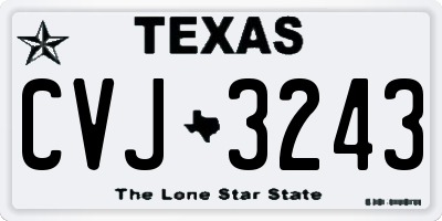 TX license plate CVJ3243