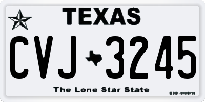 TX license plate CVJ3245