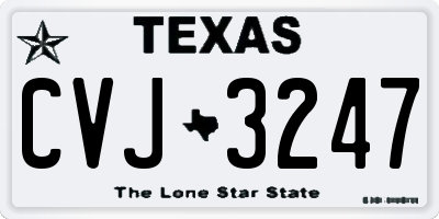 TX license plate CVJ3247