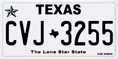 TX license plate CVJ3255