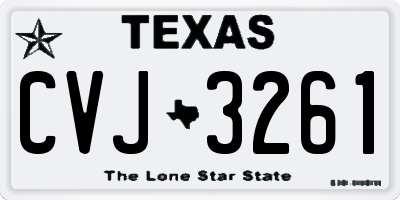 TX license plate CVJ3261