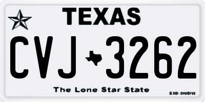 TX license plate CVJ3262