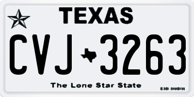 TX license plate CVJ3263