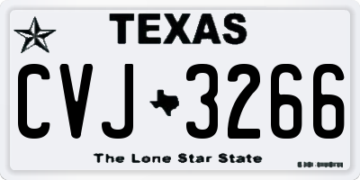 TX license plate CVJ3266