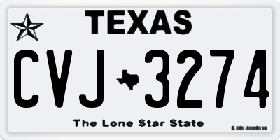 TX license plate CVJ3274