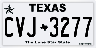 TX license plate CVJ3277