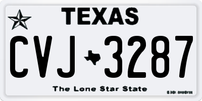 TX license plate CVJ3287