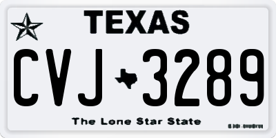 TX license plate CVJ3289