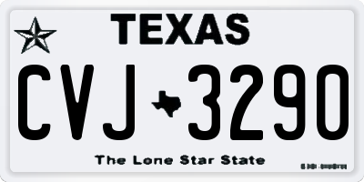 TX license plate CVJ3290