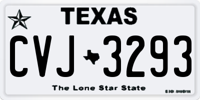 TX license plate CVJ3293