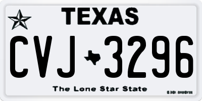 TX license plate CVJ3296