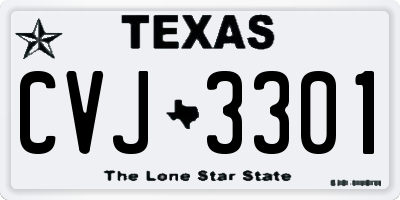 TX license plate CVJ3301
