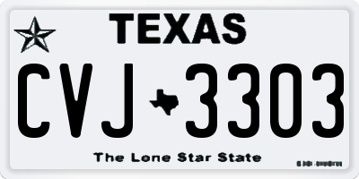 TX license plate CVJ3303