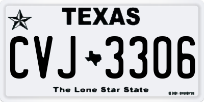 TX license plate CVJ3306