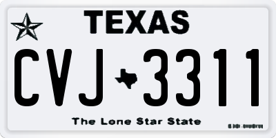 TX license plate CVJ3311
