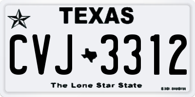 TX license plate CVJ3312