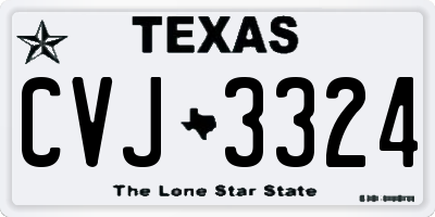 TX license plate CVJ3324