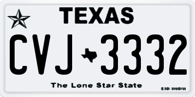 TX license plate CVJ3332