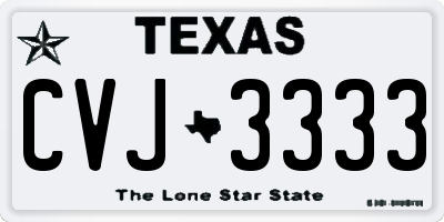 TX license plate CVJ3333