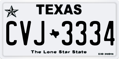 TX license plate CVJ3334