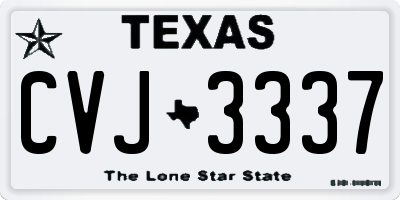 TX license plate CVJ3337