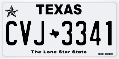 TX license plate CVJ3341