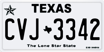 TX license plate CVJ3342